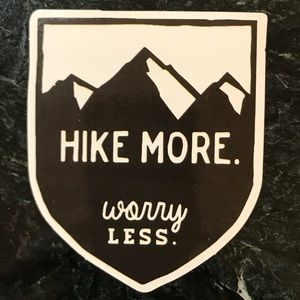 2/$8 Hike More Worry Less B/W Laptop Sticker